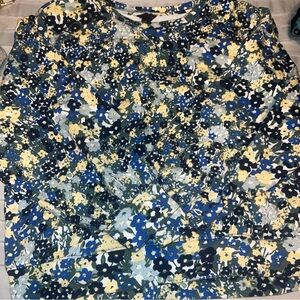 Ann Taylor Floral Sweatshirt - Blue and Yellow
